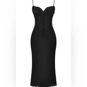 Corset satin slip dress